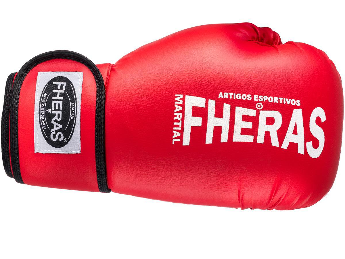 Miniatura Luva De Boxe Muay Thai Mma 08Oz Vermelha Fheras