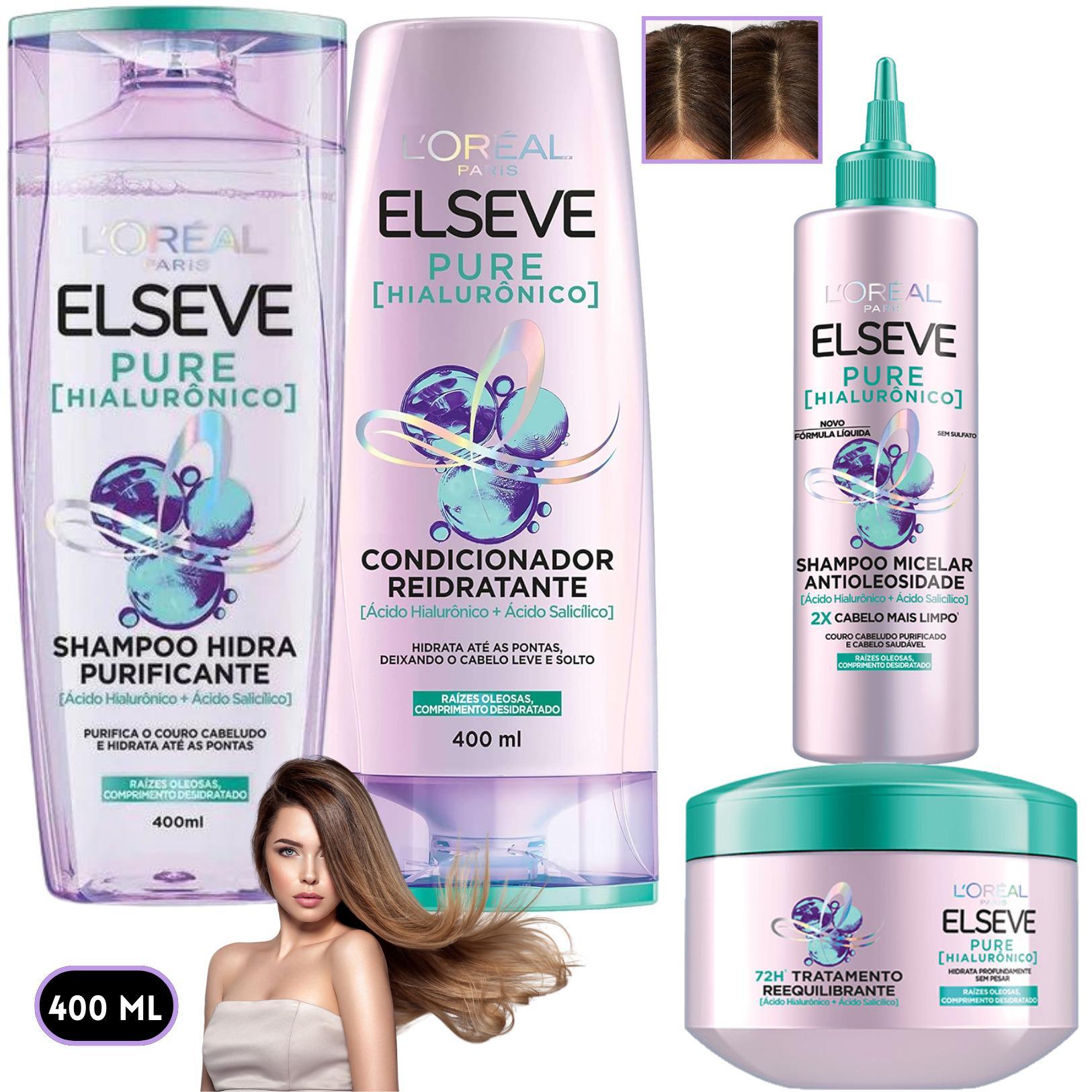 Miniatura Kit Elseve Pure Hialurônico Shampoo Micelar Antioleosidade