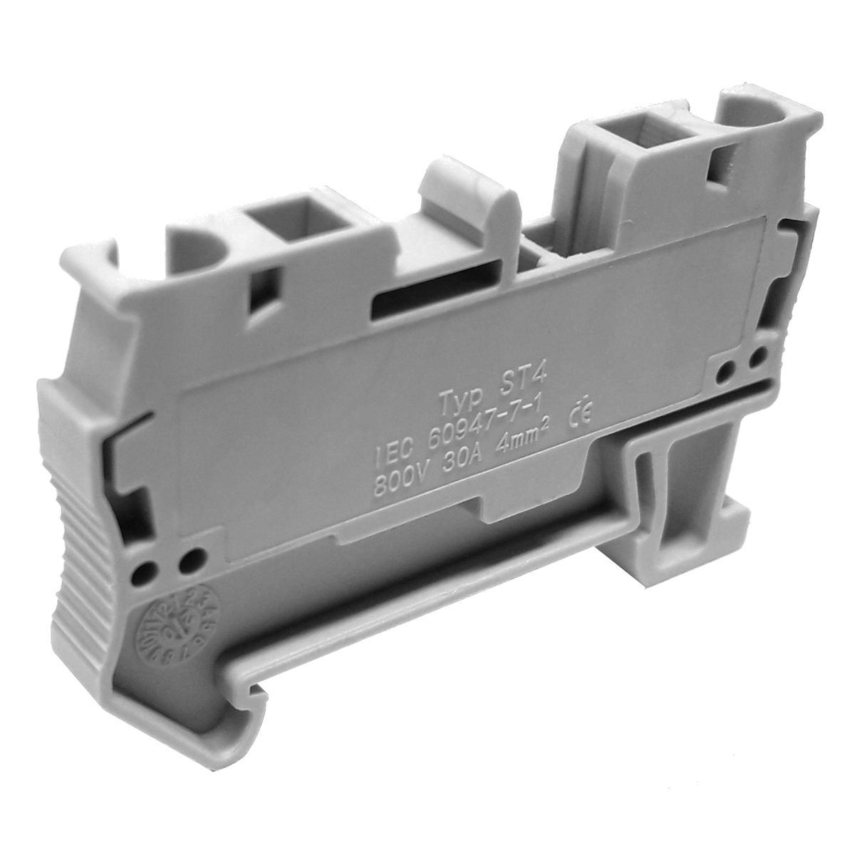 Miniatura Borne Sack Modelo PT4 Cinza - Conector de Fios 57x35x6mm