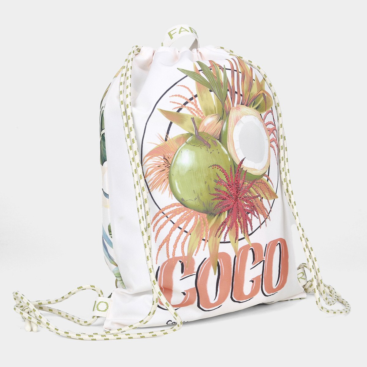 Miniatura Bolsa Farm Praiana Tropicália Feminina Off White