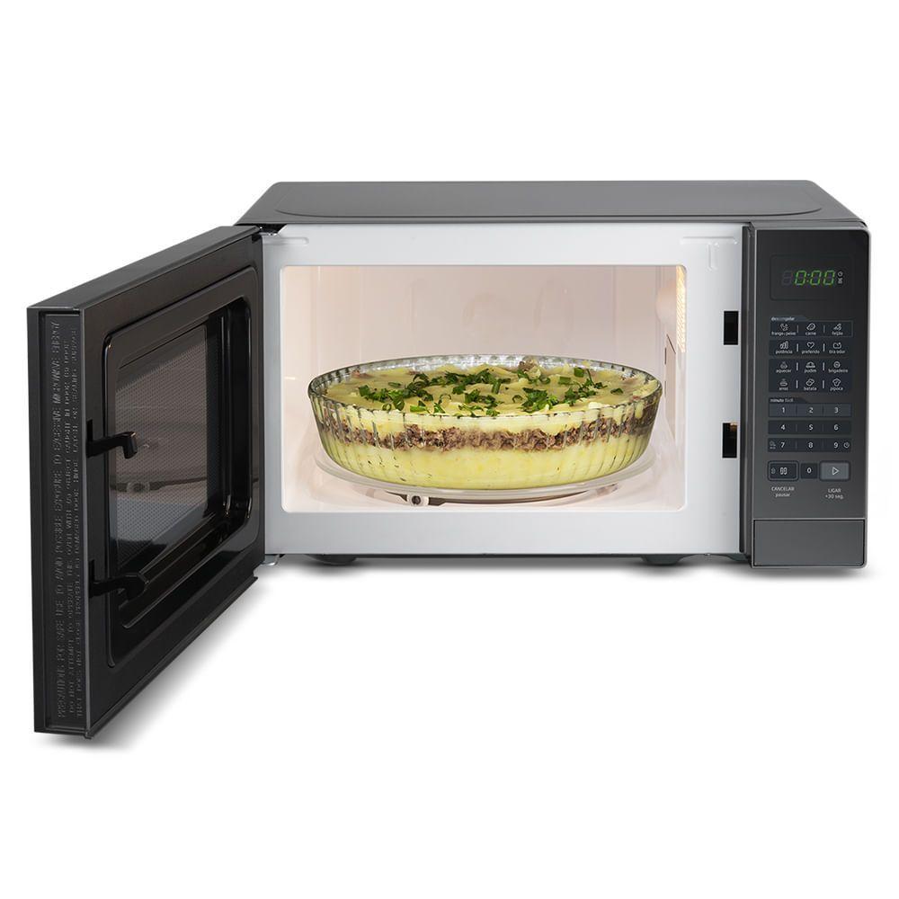 Miniatura Micro-ondas Midea 20L Porta Espelhada Minuto Fácil Prata MRAE22 220V