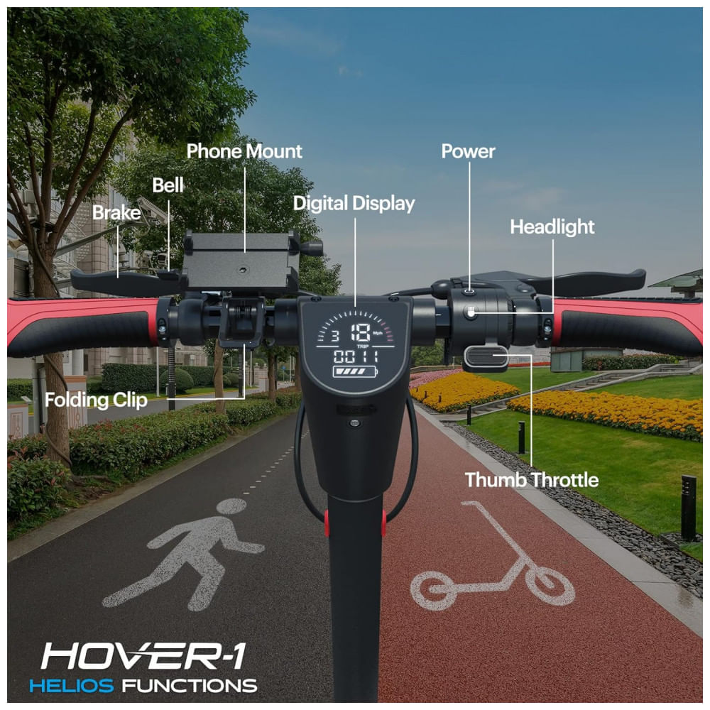 Hover 1 Patinete Elétrico Scooter 38 kmh, para até 120 kg e Maiores de 13 Anos, Amarelo e Preto