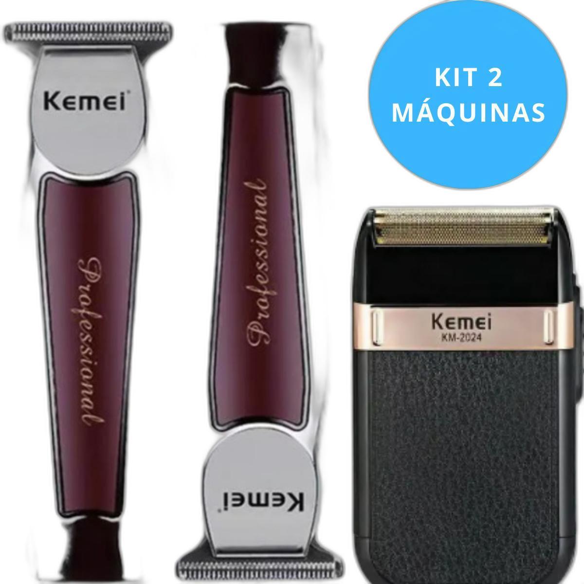 Miniatura Kit Total Masculino Kemei: Barbeador 2024 E Máquina Corte E