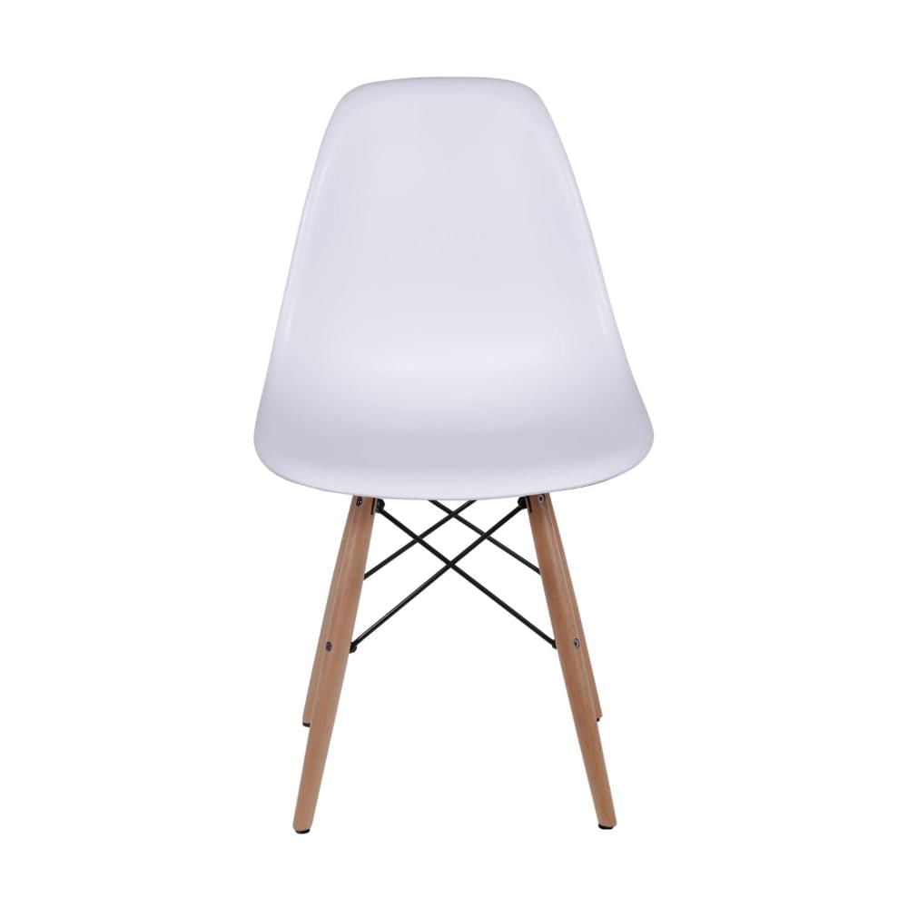 Miniatura Conjunto 4 Cadeiras Eames DKR Base Madeira OR Design Branco