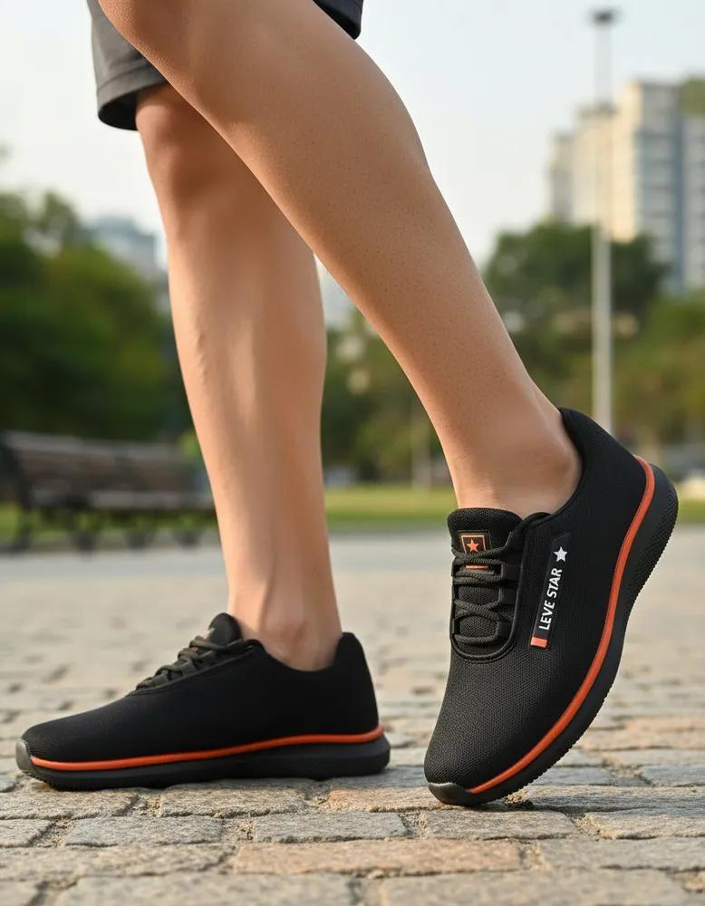 Tênis Leve Star: Conforto E Lev Preto/Verde/Run 41 Br