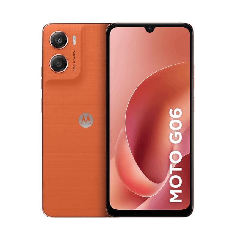 Smartphone Motorola Moto G06 128GB - Laranja, 12GB (4GB RAM +8GB RAM Boost), Câmera 50MP e Tela 6,9"