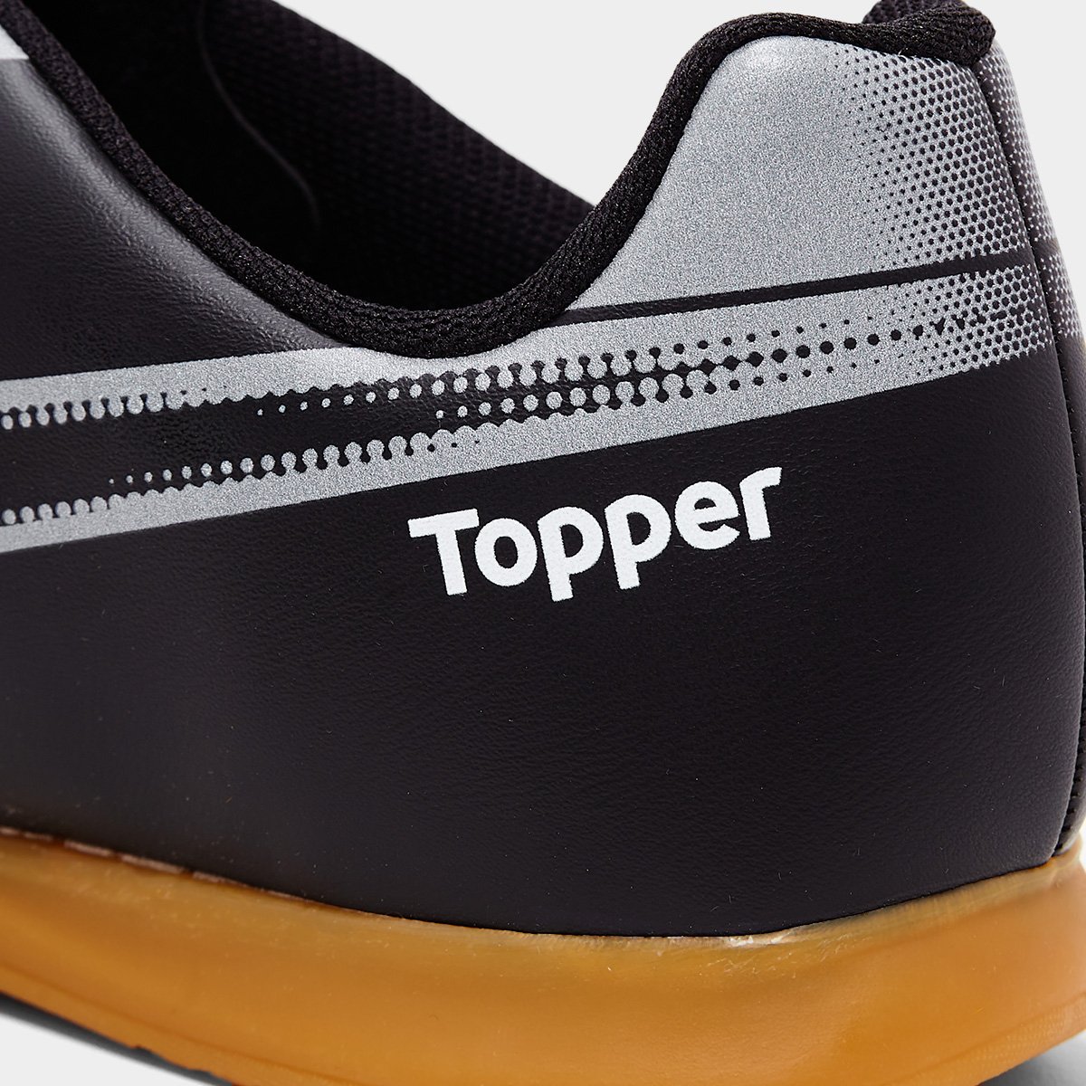 Chuteira Futsal Topper Cup VIII Unissex Preto+Cinza - 37