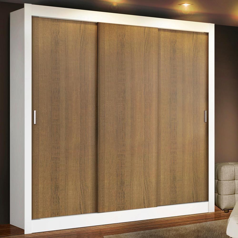 Guarda Roupa Casal Lyon 3 Portas de Correr 4 Gavetas Madesa