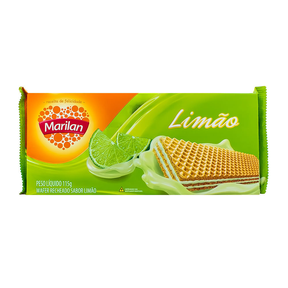 Miniatura Biscoito Wafer Marilan Sabor Limão com 115g