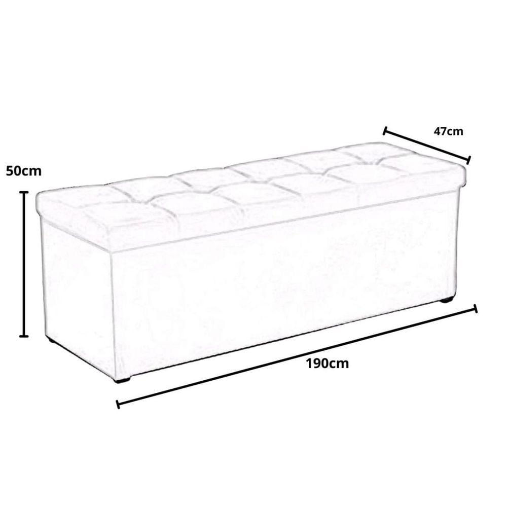 Miniatura Calçadeira Recamier Baú 190 Cm Poliana Suede Azul Marinho