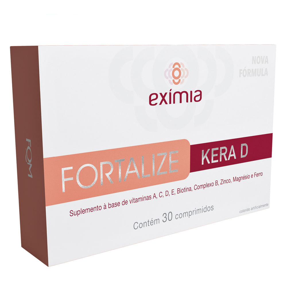 Miniatura Suplemento para Cabelos e Unhas - Exímia Fortalize Kera D 30 Cáps