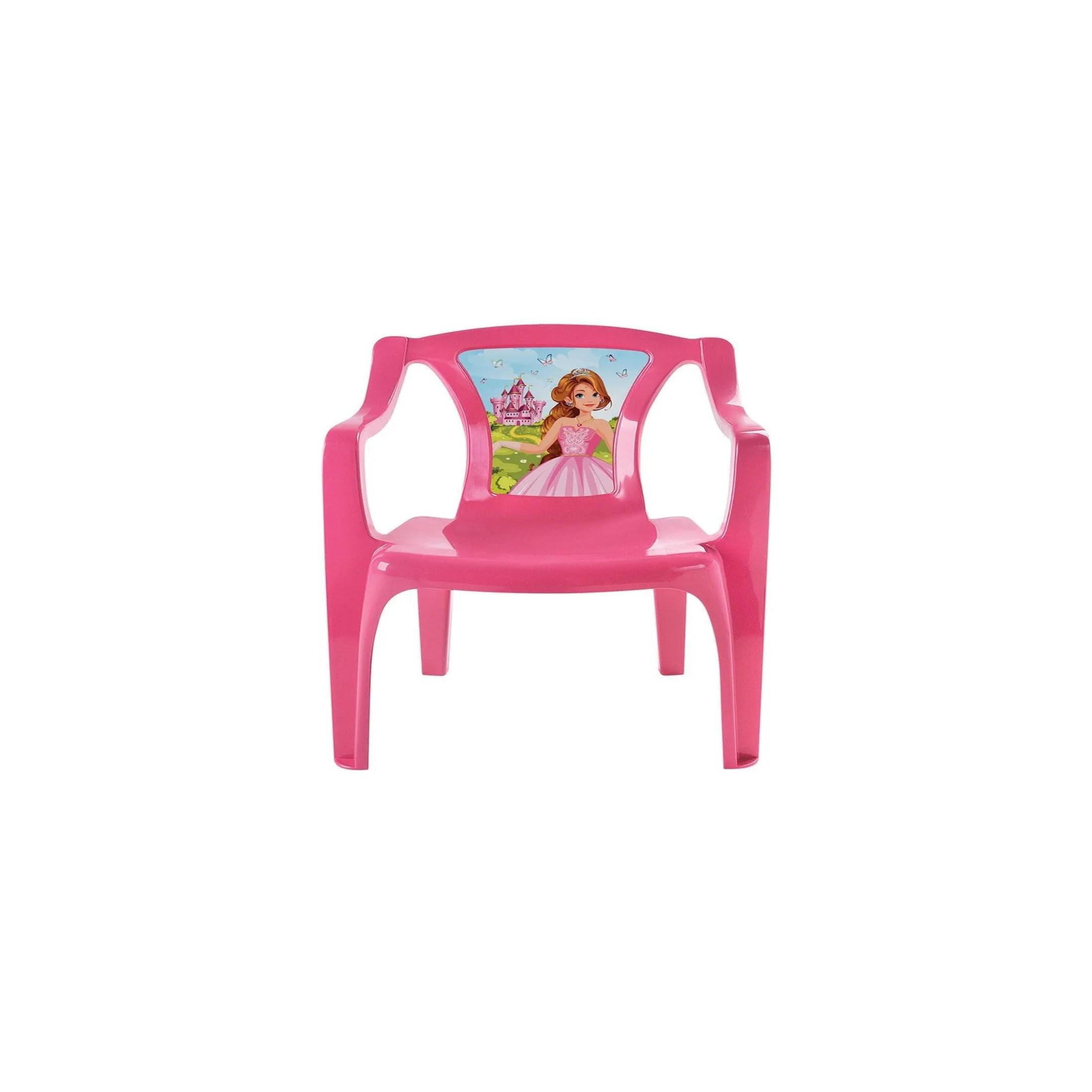 Miniatura Cadeira Poltrona Infantil Princesa Plástica Rosa Arqplast