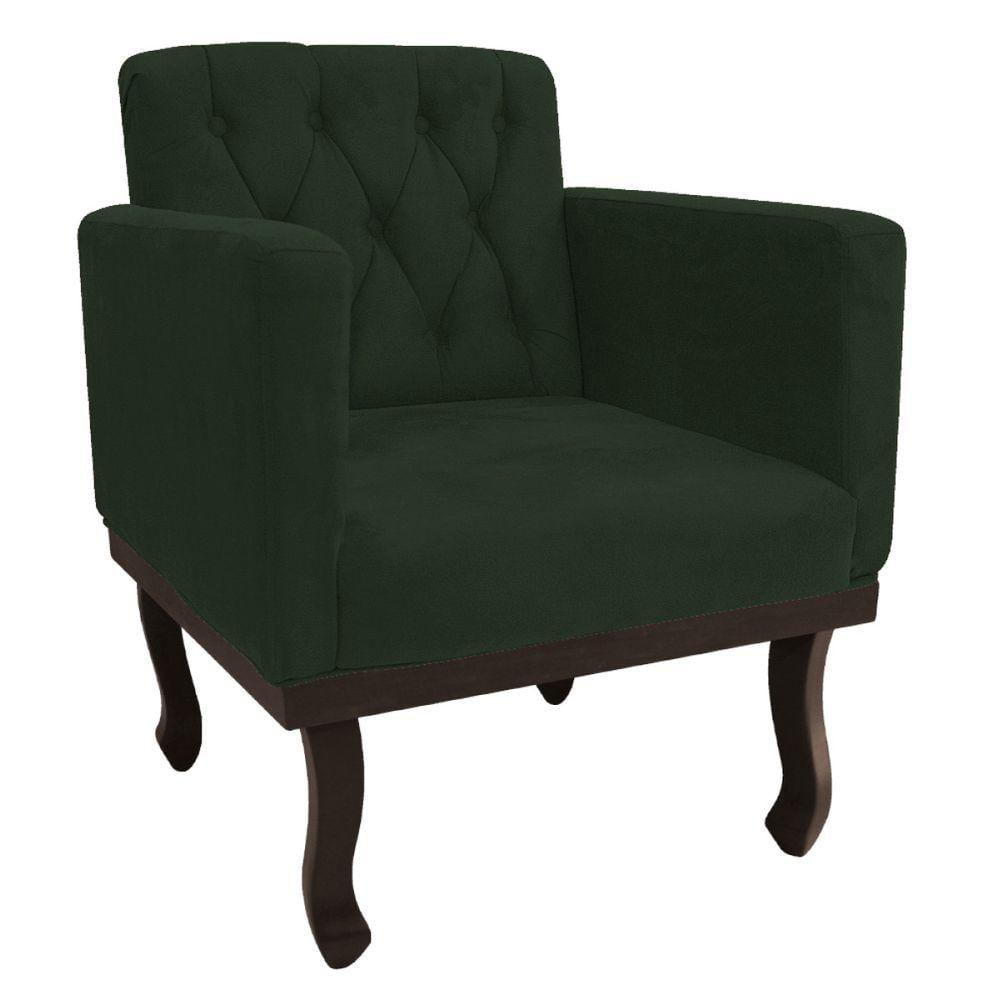 Miniatura Poltrona Decorativa Classic Pés Luiz Xv Linho - Doce Sonho Móveis Cor Verde