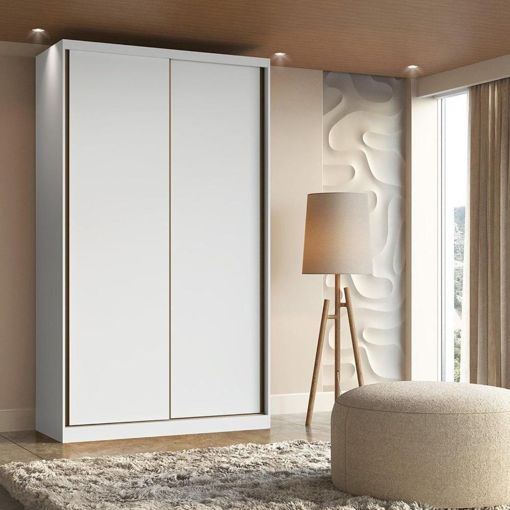 Miniatura Guarda Roupa Solteiro 2 Portas de Correr Mdf 138cm Branco