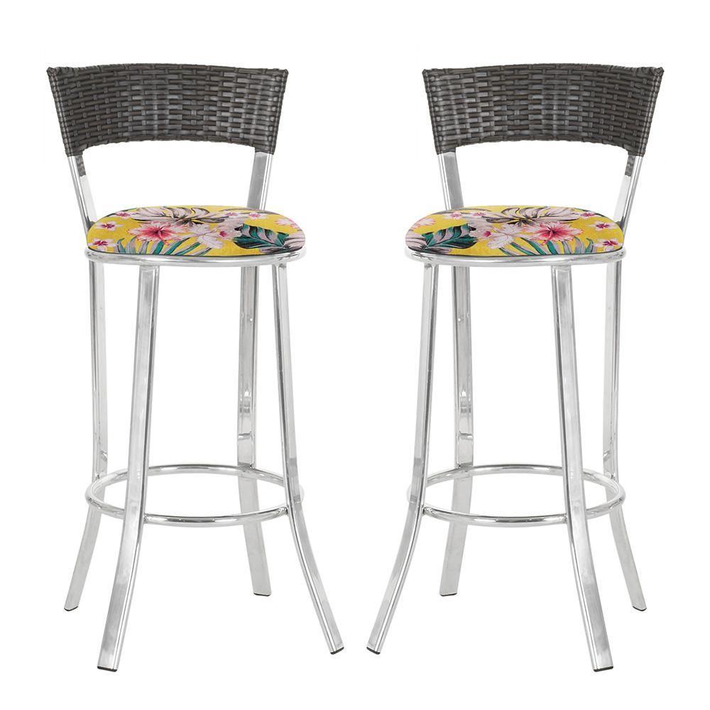 Miniatura Conjunto Com 2 Banquetas Em Alumínio, Fibra Sintética E Impermeável Tc Argila A16