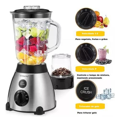 Liquidificador Potente 1000W Vidro 1500Ml + Triturador