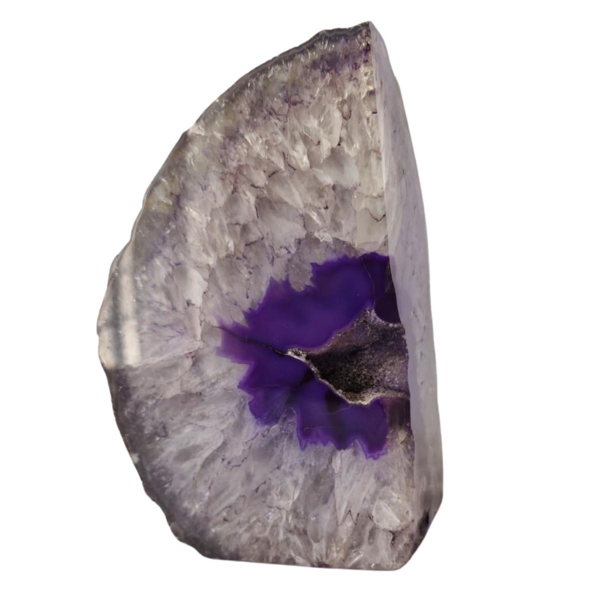 Miniatura Pedra Natural Geodo Ágata Roxa 800 A 900 Gramas Decoração