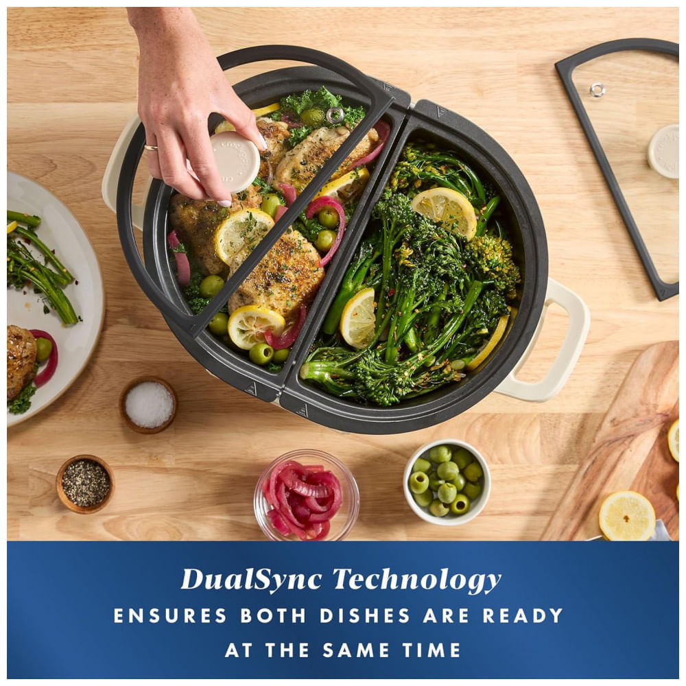 Miniatura CrockPot MultiMeal Multicooker e Panela Elétrica de Cozimento Lento Programável com Função de Assar Leite de Aveia