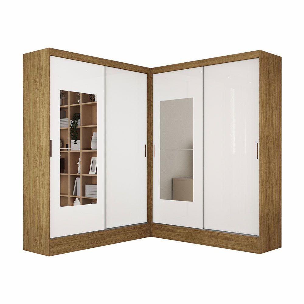 Miniatura Closet Casal Belém 4 Pts Com Espelho 4 Gvts Carioca Móveis Cinamomo Branco