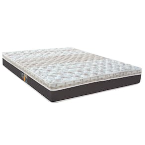 Miniatura Colchão Casal Castor Sleep Class Híbrido com Euro Pillow e Molas Ensacadas 25x138x188 cm - Branco, Cinza e Marrom