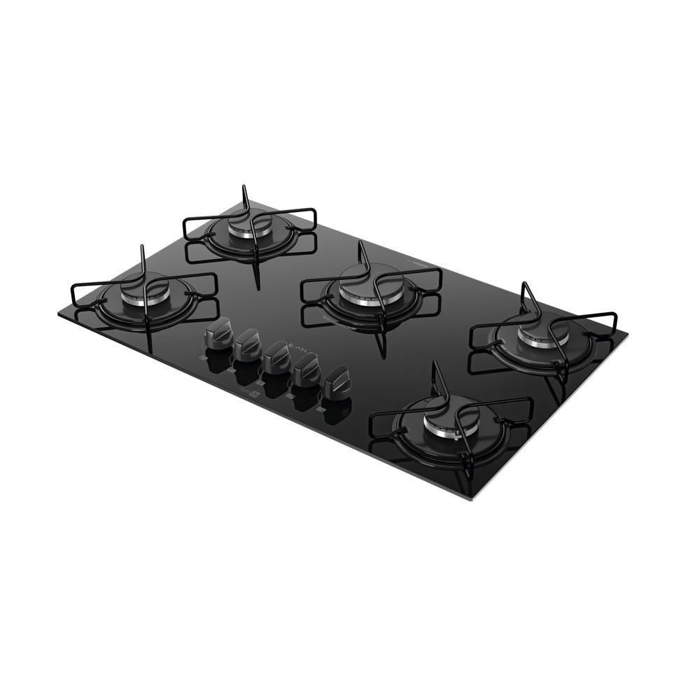 Miniatura Cooktop A Gás Atlas 5 Bocas Agile Up Preto Bivolt
