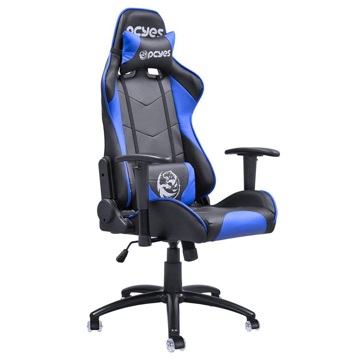 Miniatura Cadeira Gamer Mad Racer V8 Azul Com Rodas Em Gel