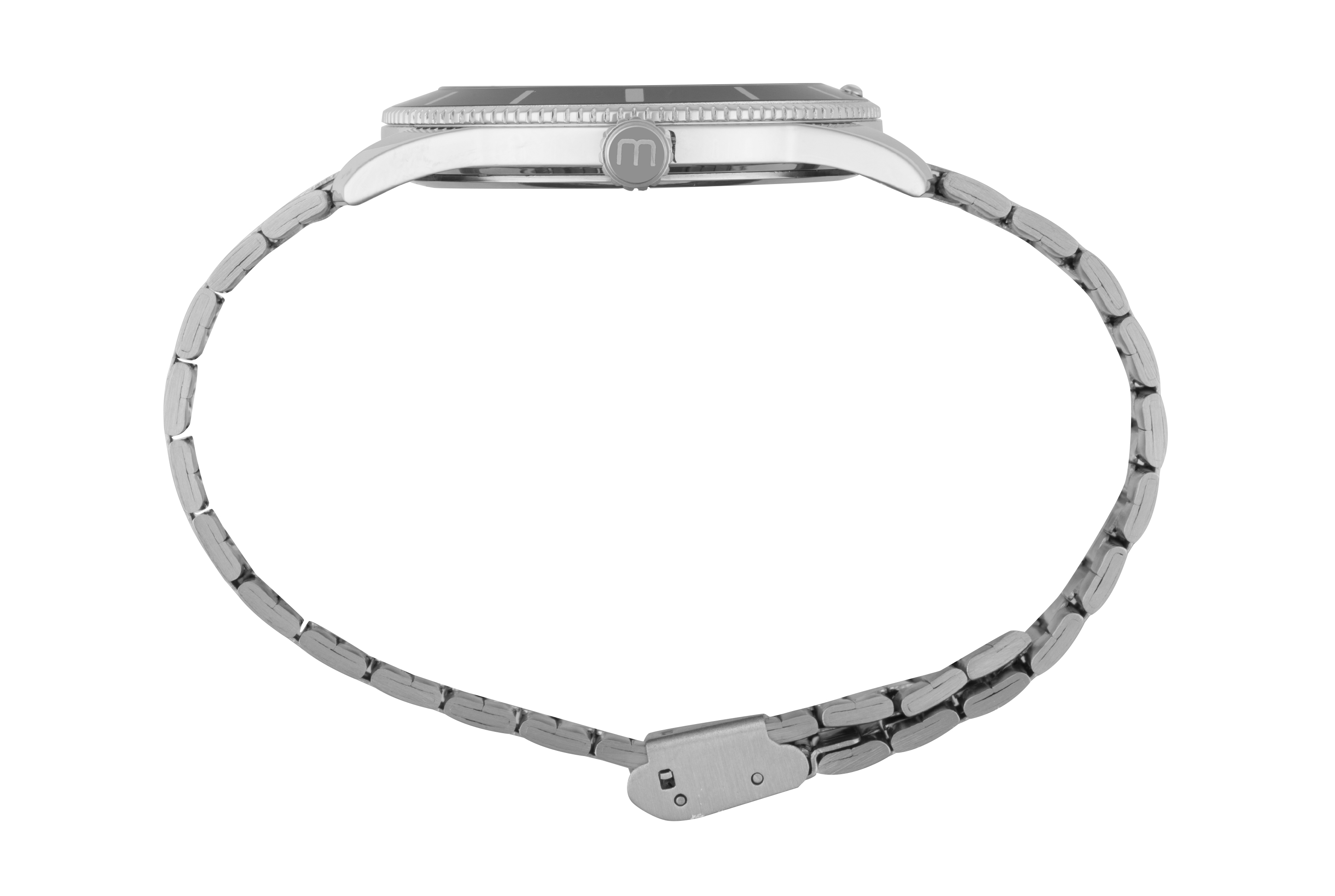 Miniatura Relógio Masculino Slim Calendário Aço Prata 10mm 32947G0MVNE4
