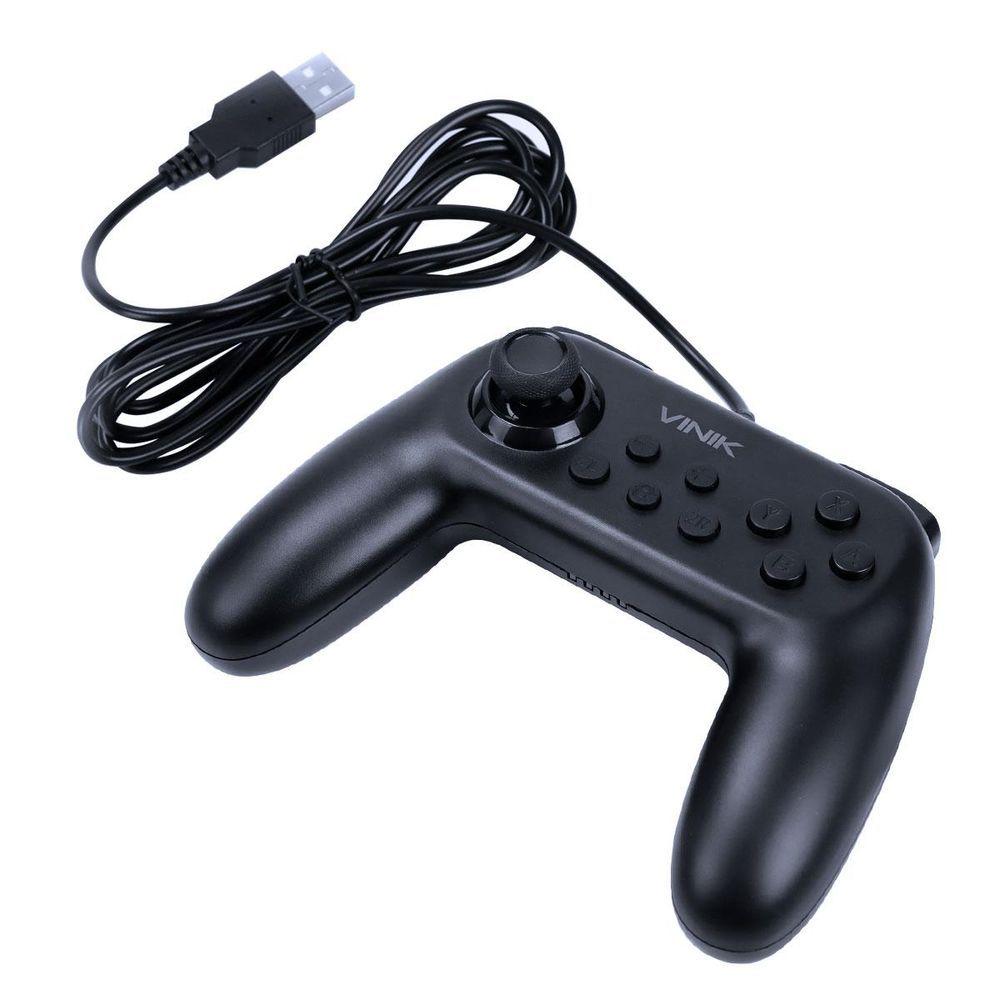 Miniatura Controle Para Nintendo Switch Com Fio Usb Modelo Ns Preto