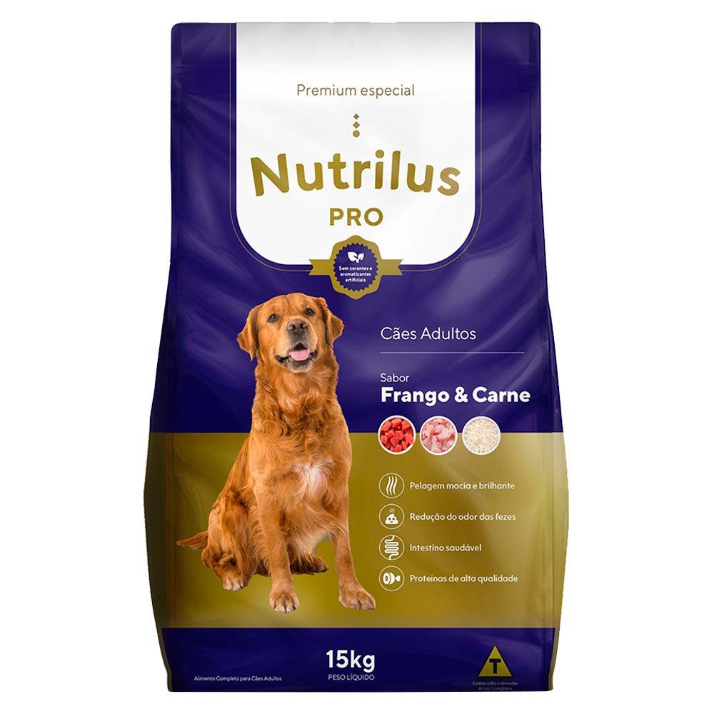Miniatura Ração Seca Nutrilus Pro Frango & Carne para Cães Adultos - 15 Kg