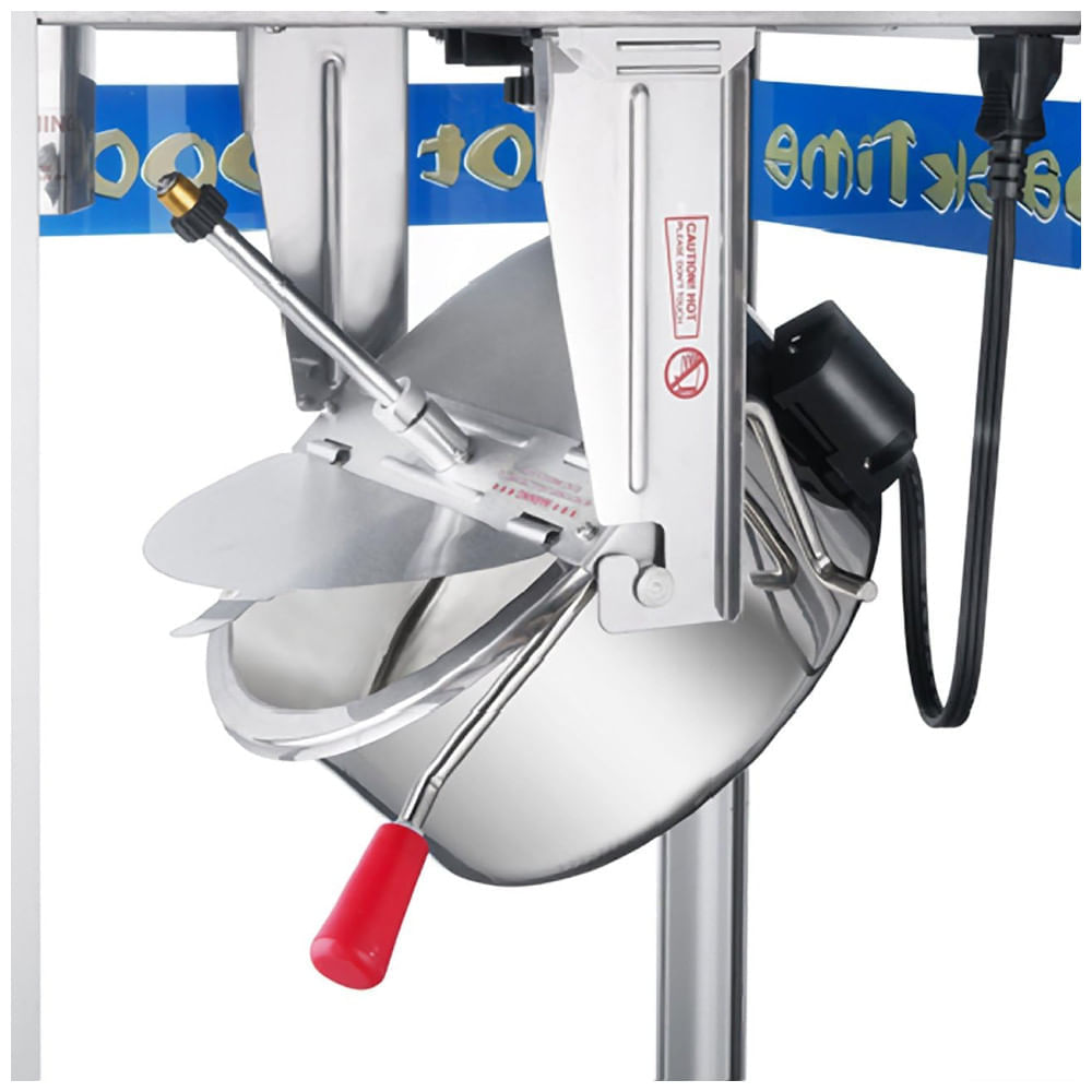 Miniatura Pipoqueira Elétrica em Aço Inoxidável com Bandeja de Descarte de Milho, Luz de Aquecimento e Acessórios, 110V 1350W, Gre...