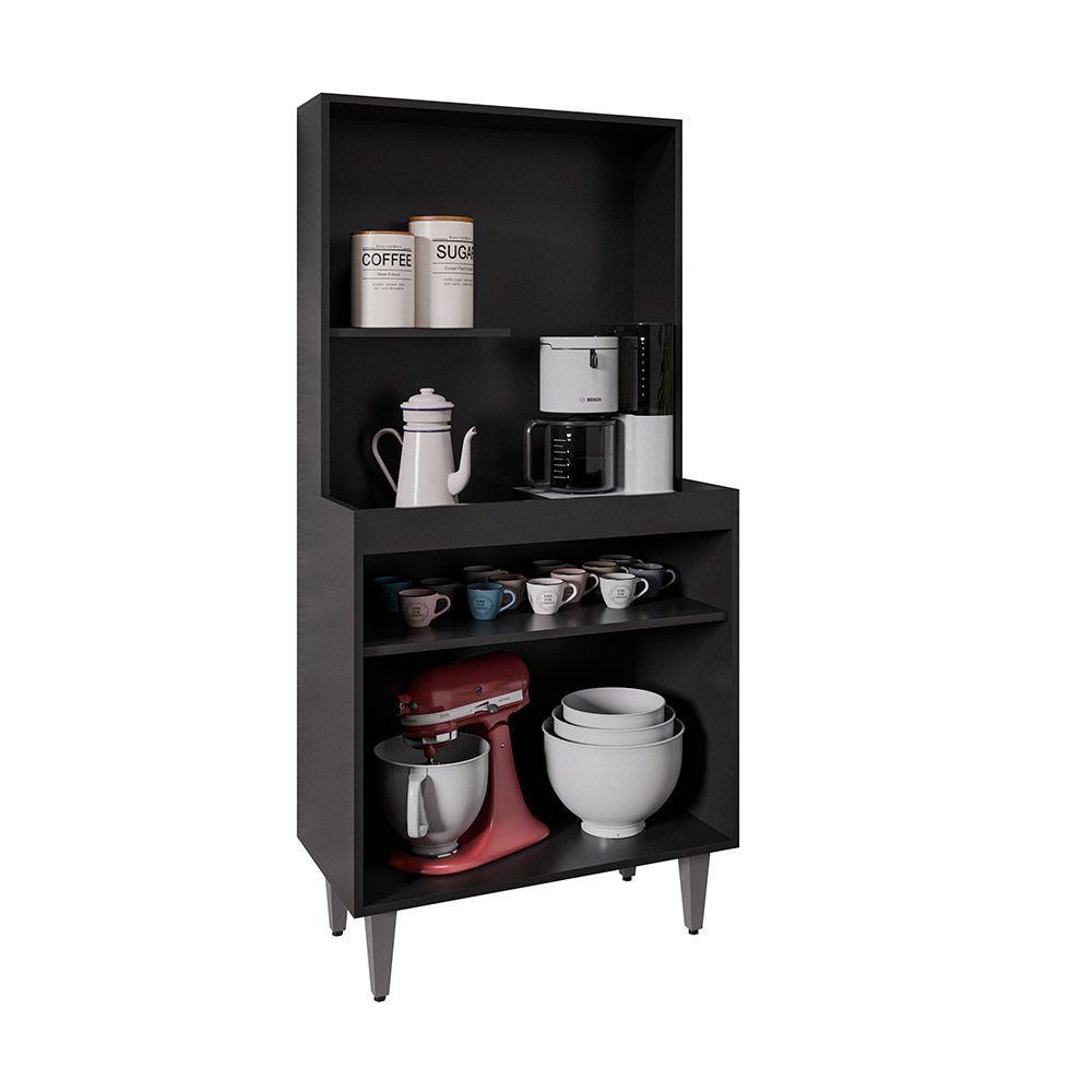 Miniatura Armário 2p Cantinho Do Café Rilary Para Cozinha M12 - D'rossi Cor Preto