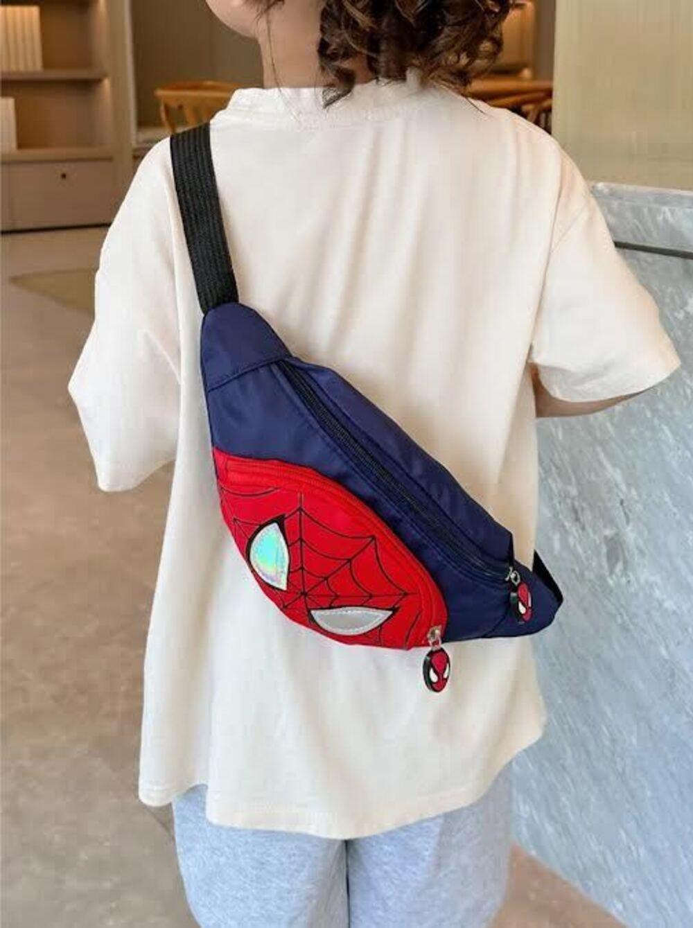 Miniatura Pochete Infantil Homem Aranha Bolsa Cintura Escolar Mochila