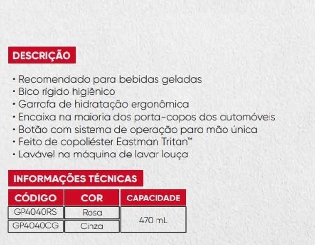 Miniatura Garrafa Térmica Thermos Eldorado Cinza 470Ml