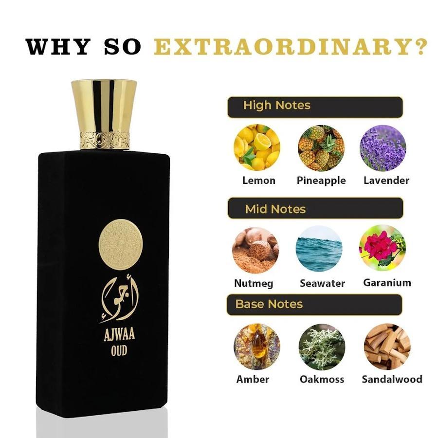 Miniatura Ajwaa Oud Black Nusuk Perfume Masculino Eau Parfum 100Ml