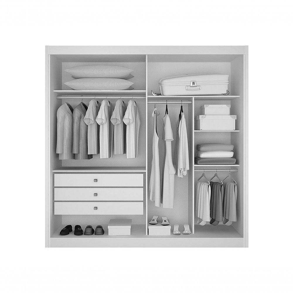 Miniatura Guarda Roupa São Paulo Gold 02 Pts 3 Gav S/Espelho Leifer Freijó/Off White