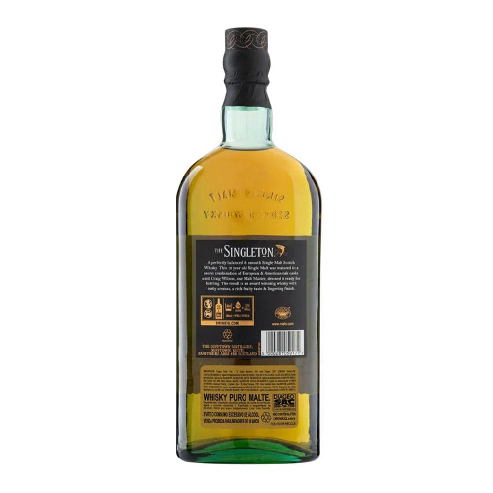 Miniatura Whisky Glen Ord Singleton Escocês 12 anos Single Malt 750 ml