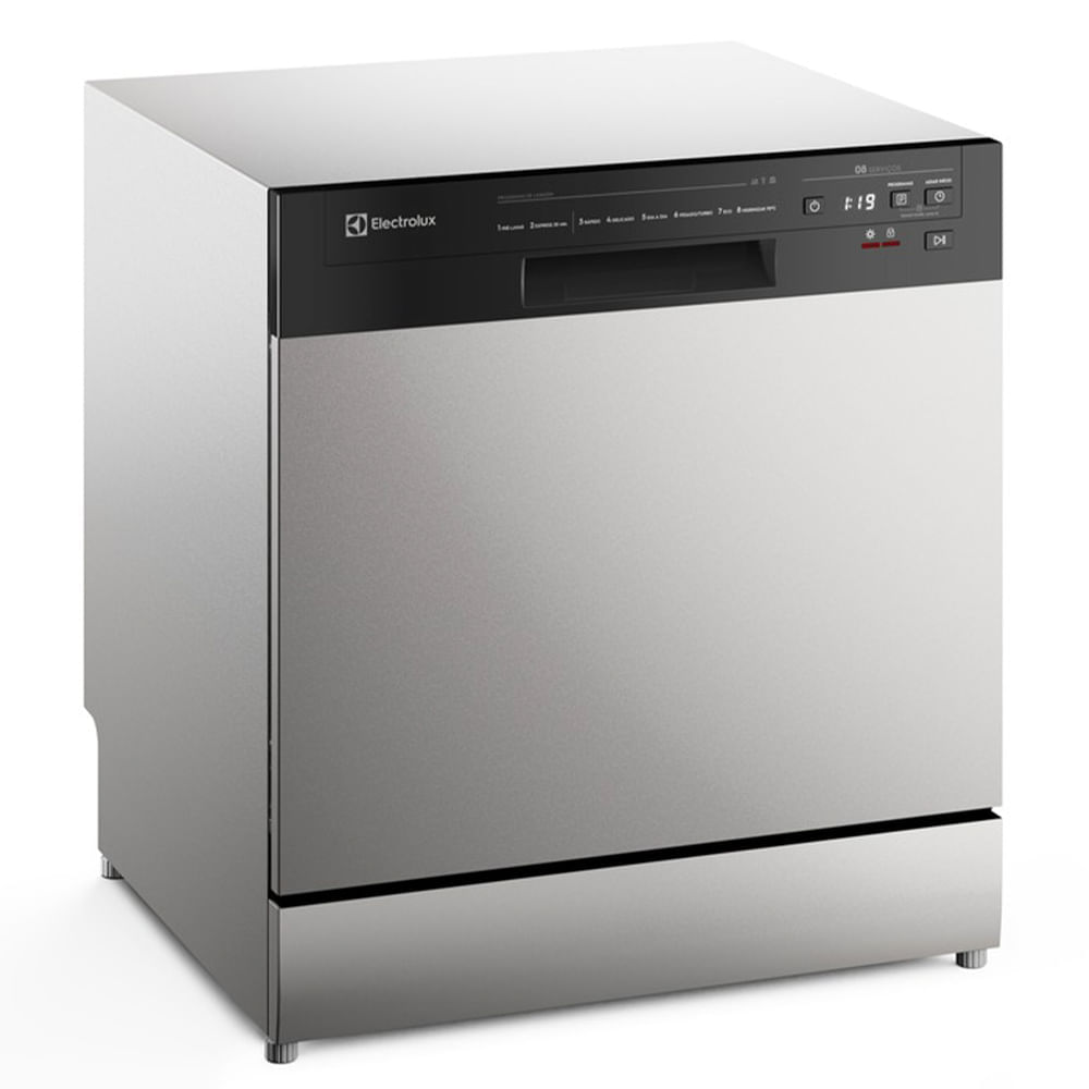 Lava-Louça Electrolux 8 Serviços Inox com Programa Lava e Seca 50' (LS08E) 220V