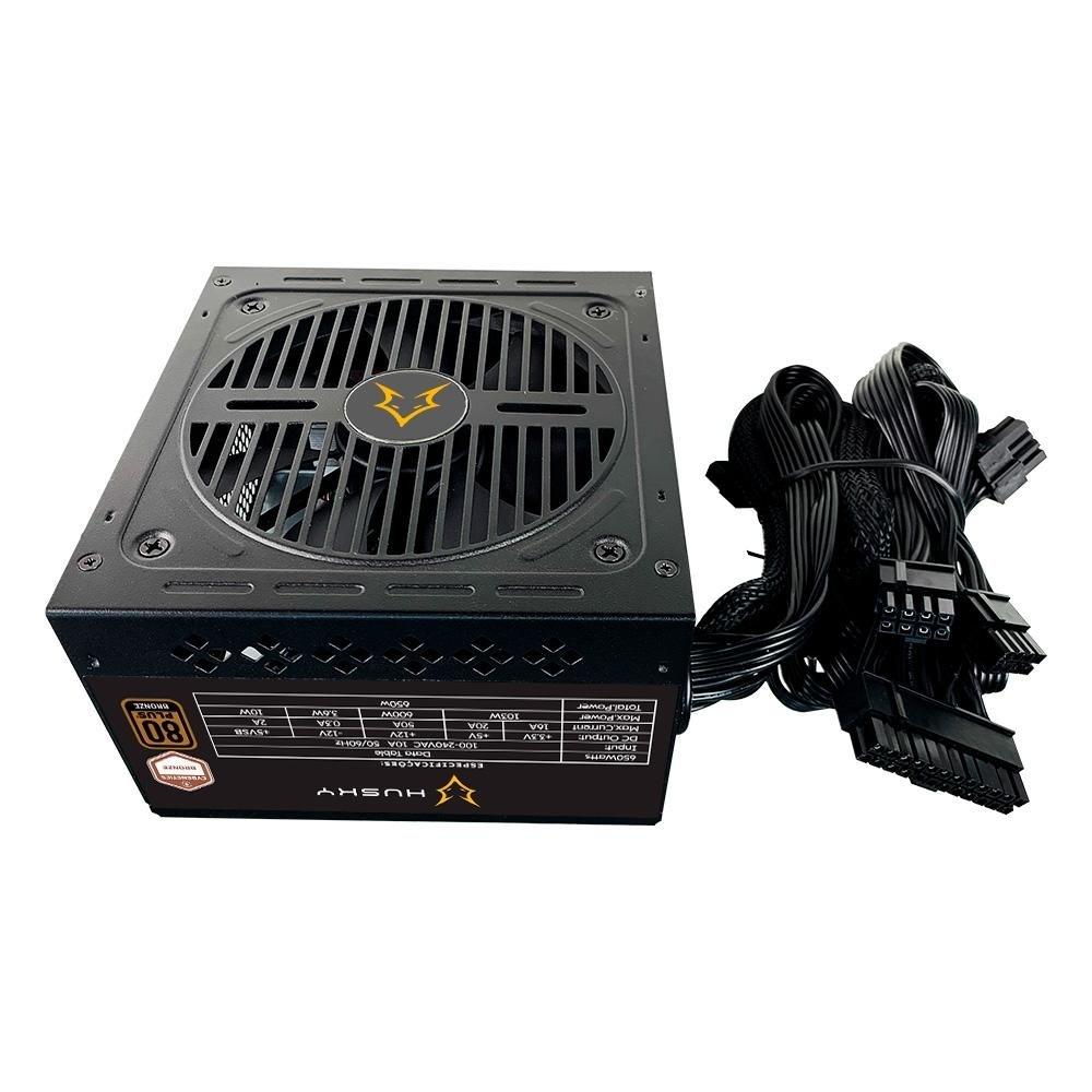 Miniatura Fonte Husky Sledger 650W, 80 Plus Bronze, Cybenetics Bronze, PFC ativo, Bivolt - HFN650PT