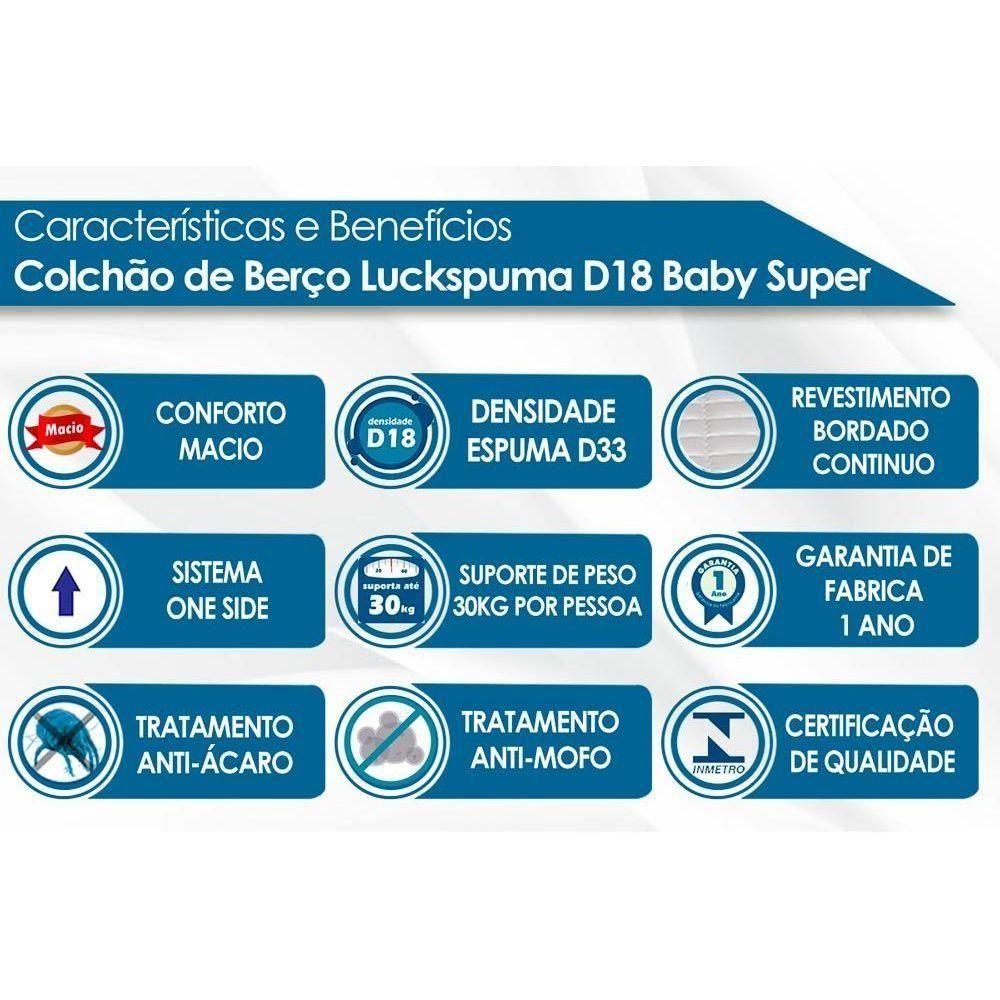 Miniatura Colchão Infantil D18 Anti-refluxo Baby Super Pró Saúde (70x130x12) Luckspuma