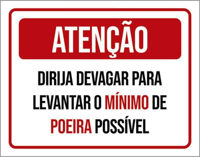 Miniatura Kit 3 Placa Dirija Devagar Levatar Mínimo Poeira 36X46