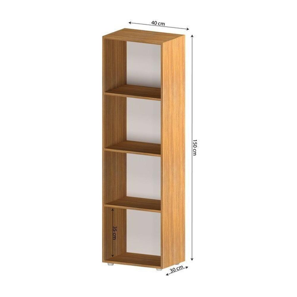 Miniatura Kit com 1 Estante Livreiro 11 Nichos Odelia e 1 Estante Modular 4 Nichos Calum Freijó