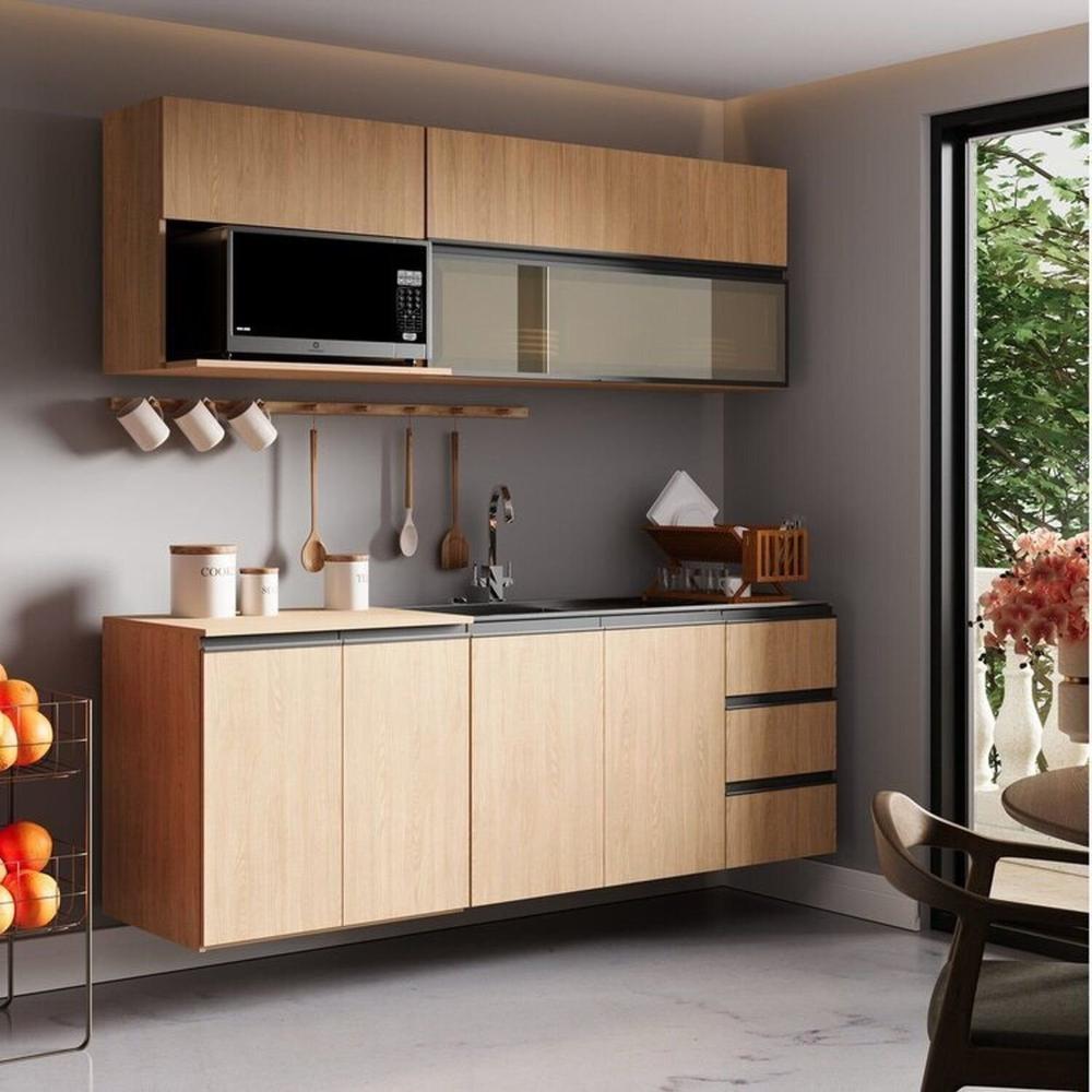 Miniatura Cozinha Modulada 5 Peças 3 Aéreos 2 Balcões Nara Cabecasa Madeiramadeira Avena