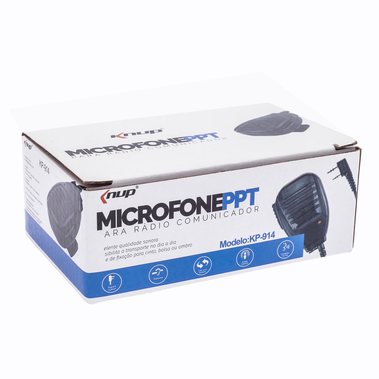 Miniatura Microfone Para Rádio Comunicador Ht Baofeng Kenwood 2 Pinos