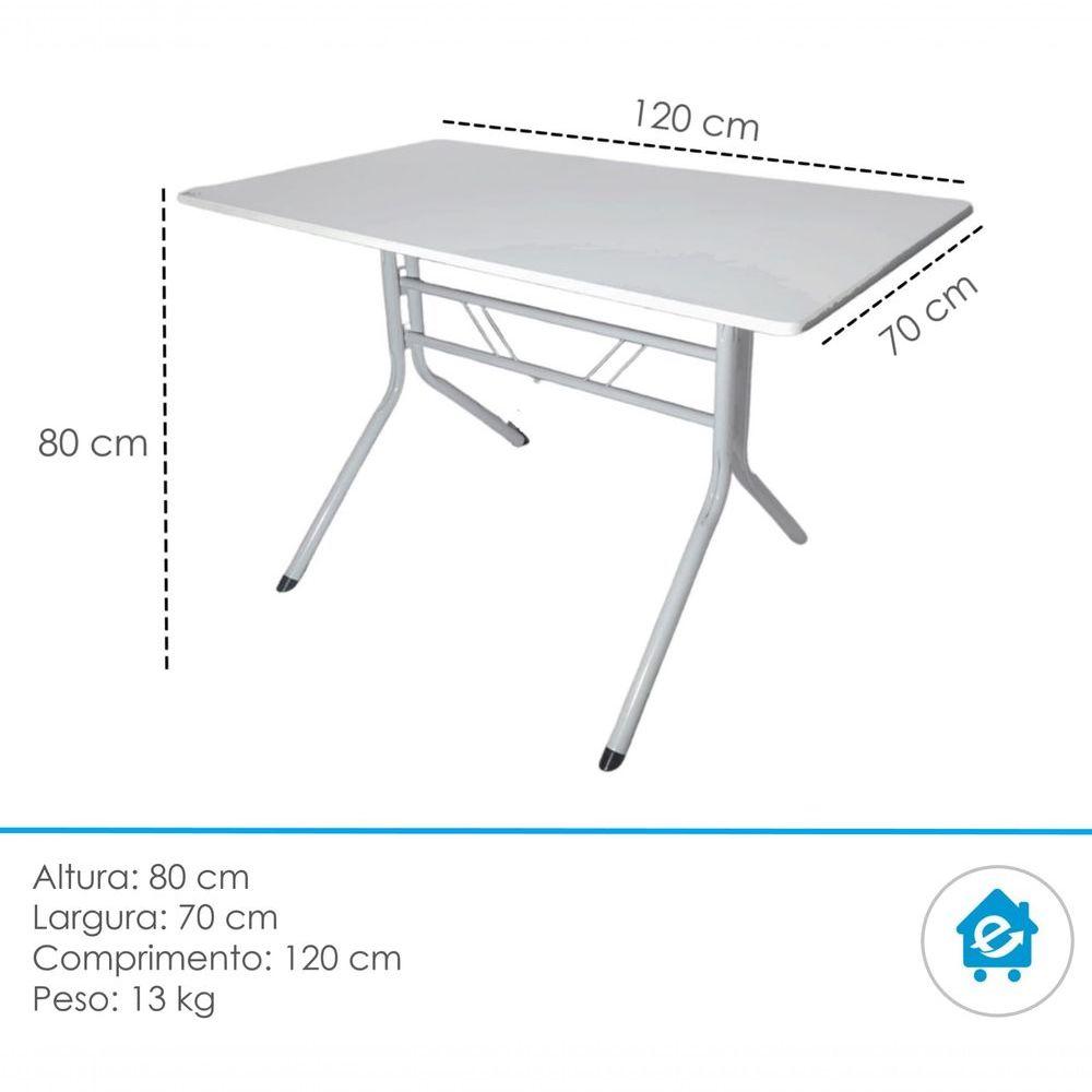 Miniatura Kit 3 Mesas Moema 120x70 Branca Base Branca