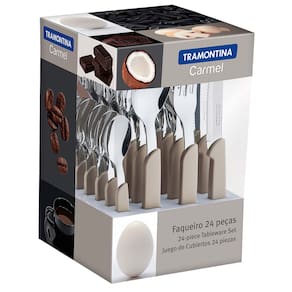 Miniatura Faqueiro 24 peças Tramontina Carmel 23499022 em Aço Inox - Natural