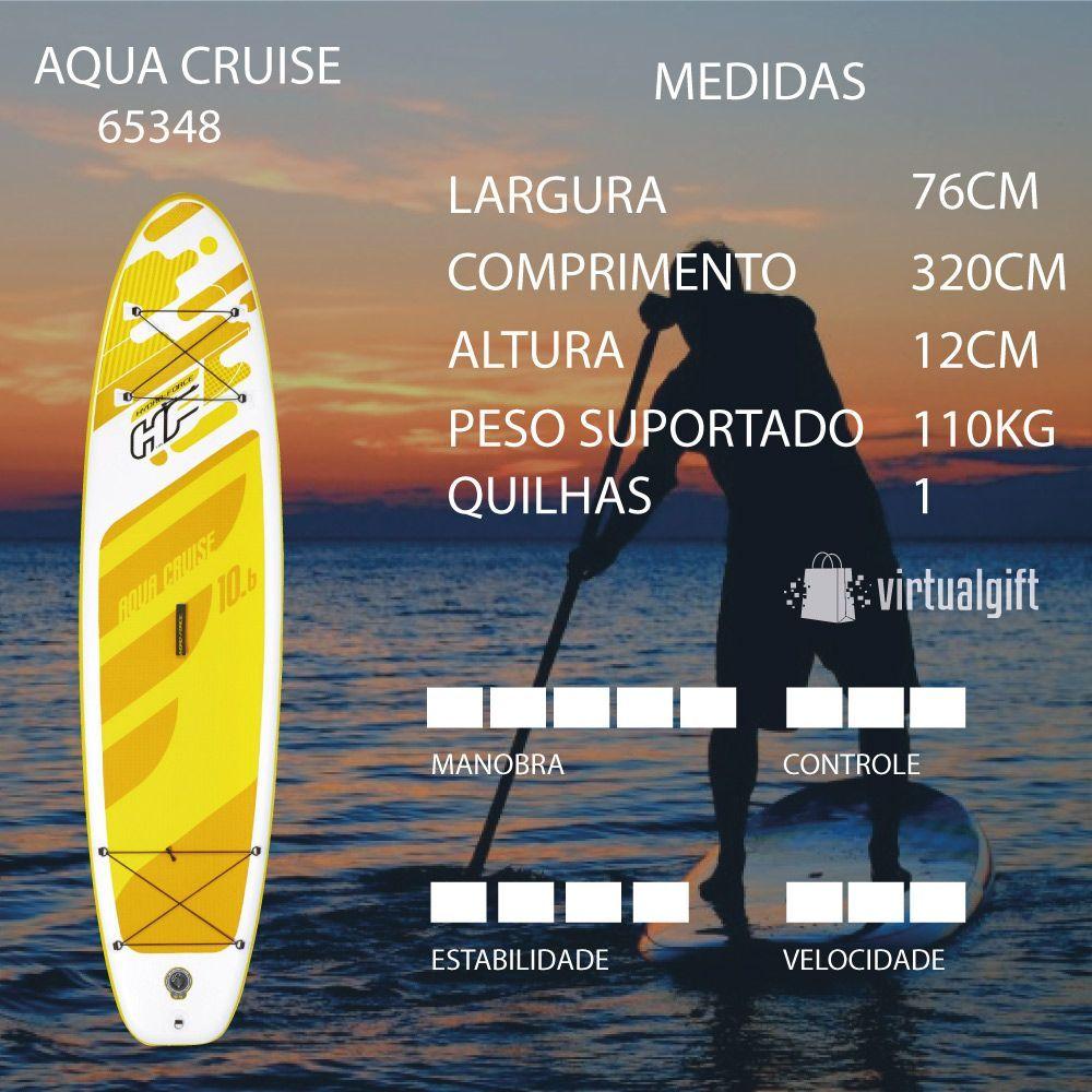 Miniatura Prancha De Stand Up Inflável Aqua Cruise Com Remo + Bomba De Ar + Bolsa Bestway 65348