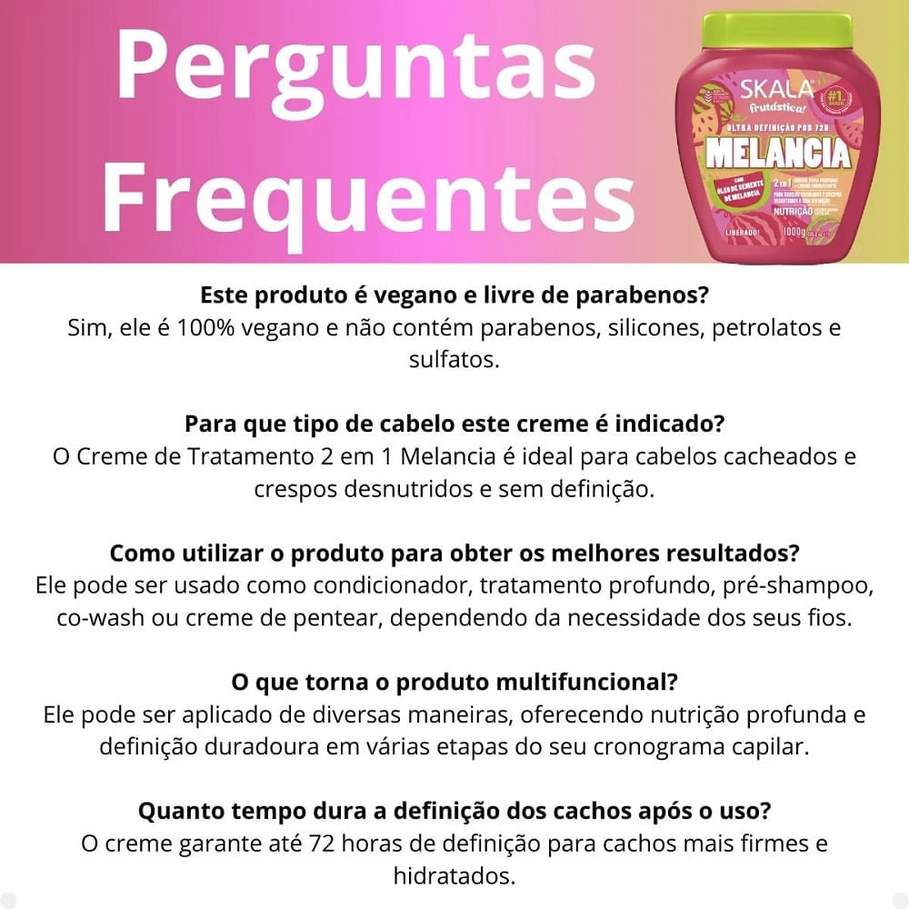 Creme Tratamento Skala 2 em 1 Melancia 1kg