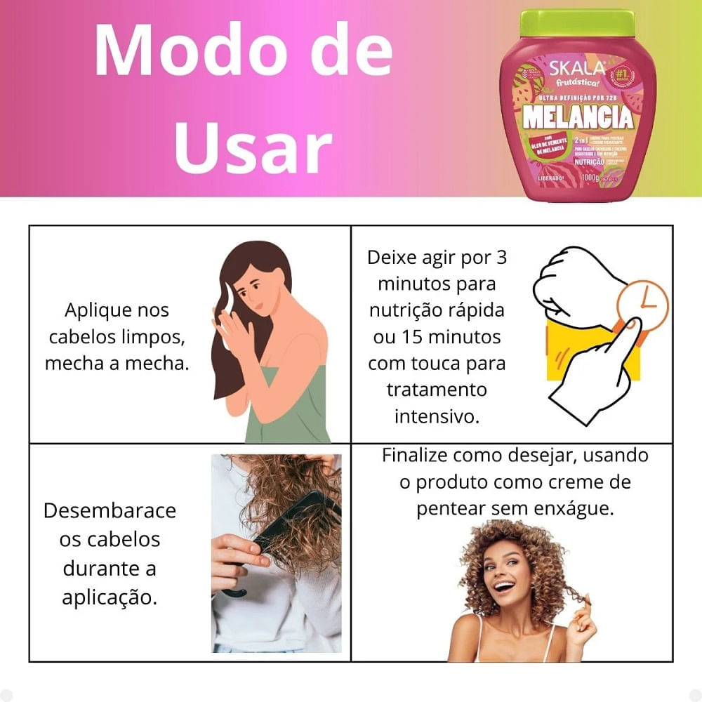 Miniatura Creme Tratamento Skala 2 em 1 Melancia 1kg