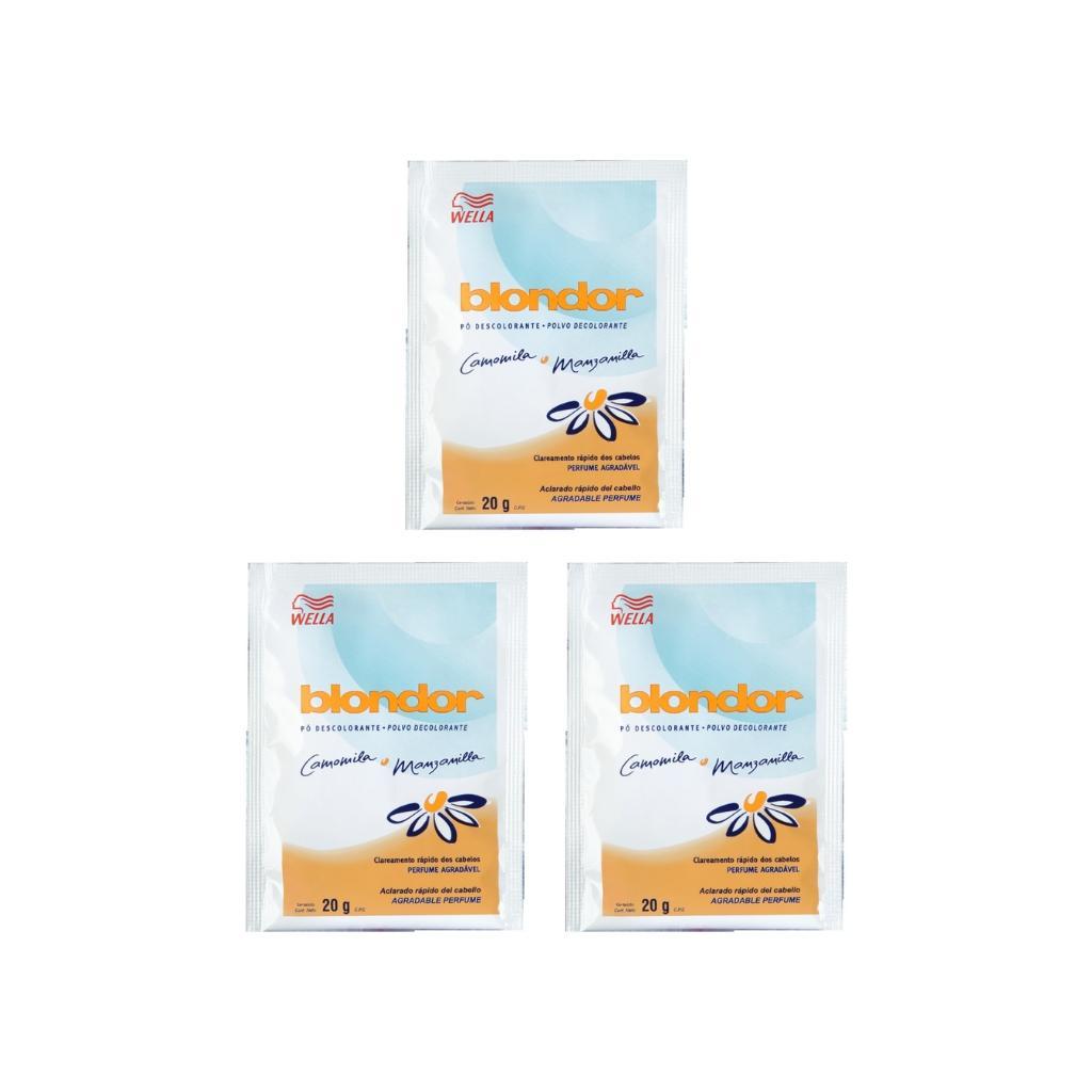 Miniatura Po Descolorante Blondor Wella 20G - Kit Com 3Un
