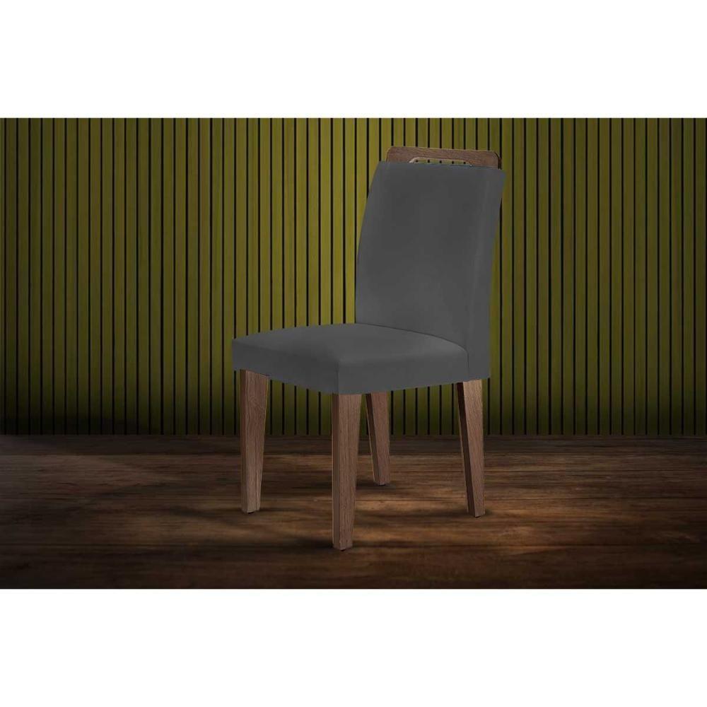 Miniatura Kit 2 Cadeiras Sala Jantar Athenas Madeira 2 Un Capuccino-grafite - Rufato